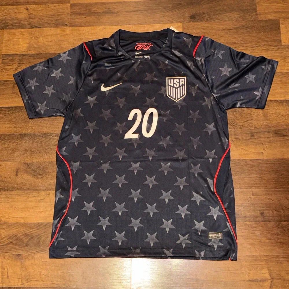 Nike USMNT Balogun 20 Away Soccer Jersey Navy Blue Star Mens Size L *Runs Small
